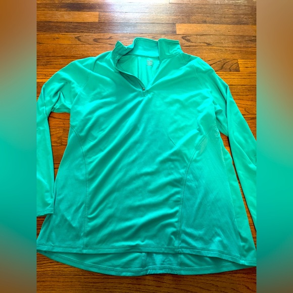 Champion women's XL activewear pullover blue  collared 1/4 zip long sleeves c9 - Picture 1 of 6